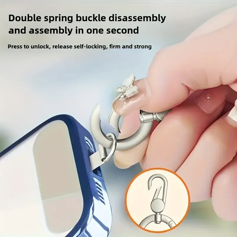 Rotatable Metal Phone Lanyard Connector with Steel Clip