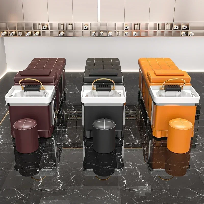 Thai Head Therapy Shampoo Chair Barber Shop Beauty Massage Stainless Steel Fumigation Water Heater Water Circulation