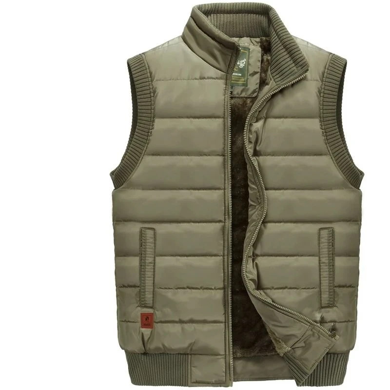 

Winter Velvet Vest Men Single-Layer Fleece-Lined Middle-Aged Elderly Thickening Vest Large Size Dad Waistcoat Thermal Vest Coat