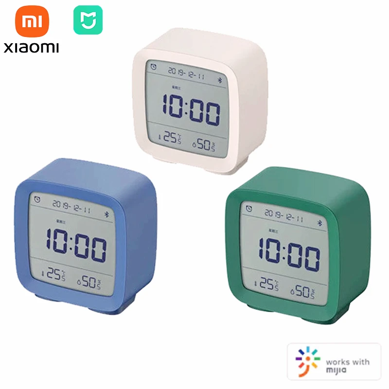 

Будильник Xiaomi Mijia Qingping с Bluetooth, цифровой смарт-контроль температуры и влажности, ЖК-экран, регулируемый ночник