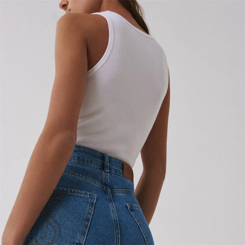 Summer Sexy Backless Tank Top Women Sleeveless Vest Quality Y2k Knitted Camis Tank Tops Women Casual Solid Color Basic Camisole