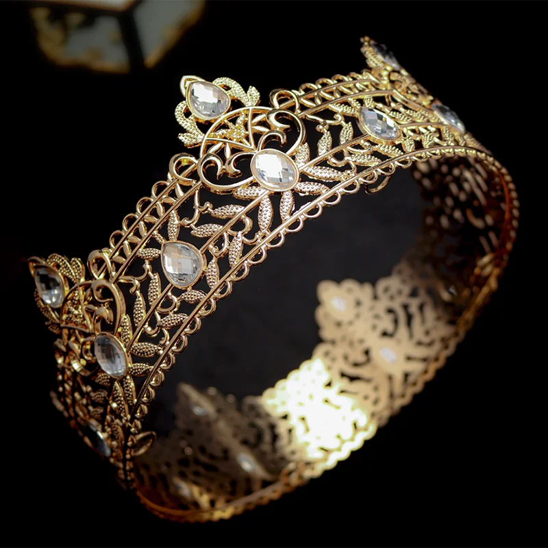 Men's Women's Universal Retro Classic Crown Ceremony Party Photography Props King Queen Head Wear Luxury Jewelry Crown Hair Hoop
