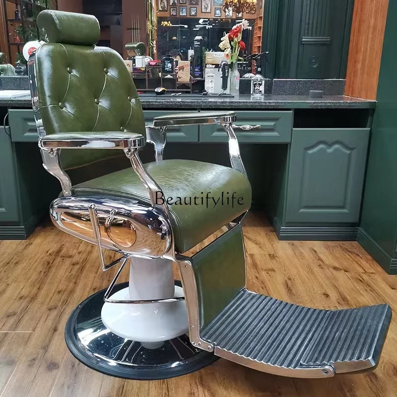 

Men's Retro Oil Head Hairdressing Chair High-End Barber Shop for Hair Salon Large Chair