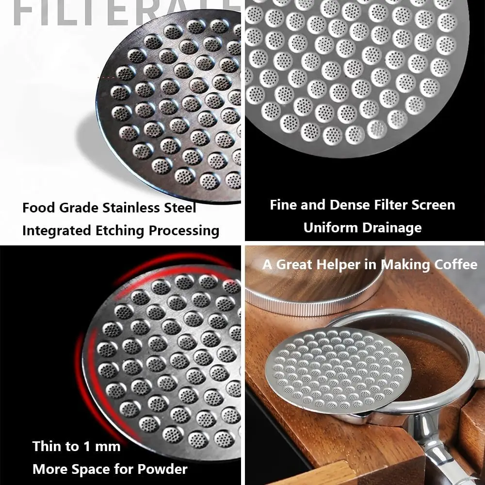 Coffee Filter 58mm Espresso Puck Screen 0.8mm Thickness Stainless Steel Bottomless Portafilter Baskets