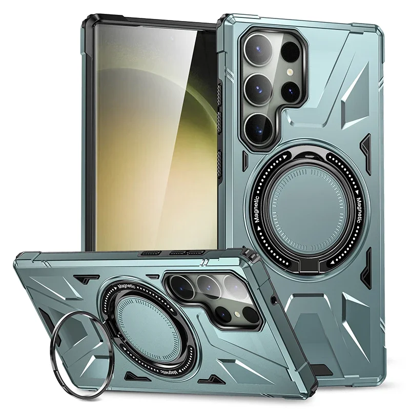 Magnetic Ring Holder Protective Stand Case with Kickstand Feature