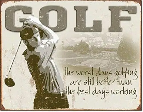 

Golf Best Day Inspirational Funny Retro Bar Sports Wall Art Metal Tin Sign 12x8 Inches