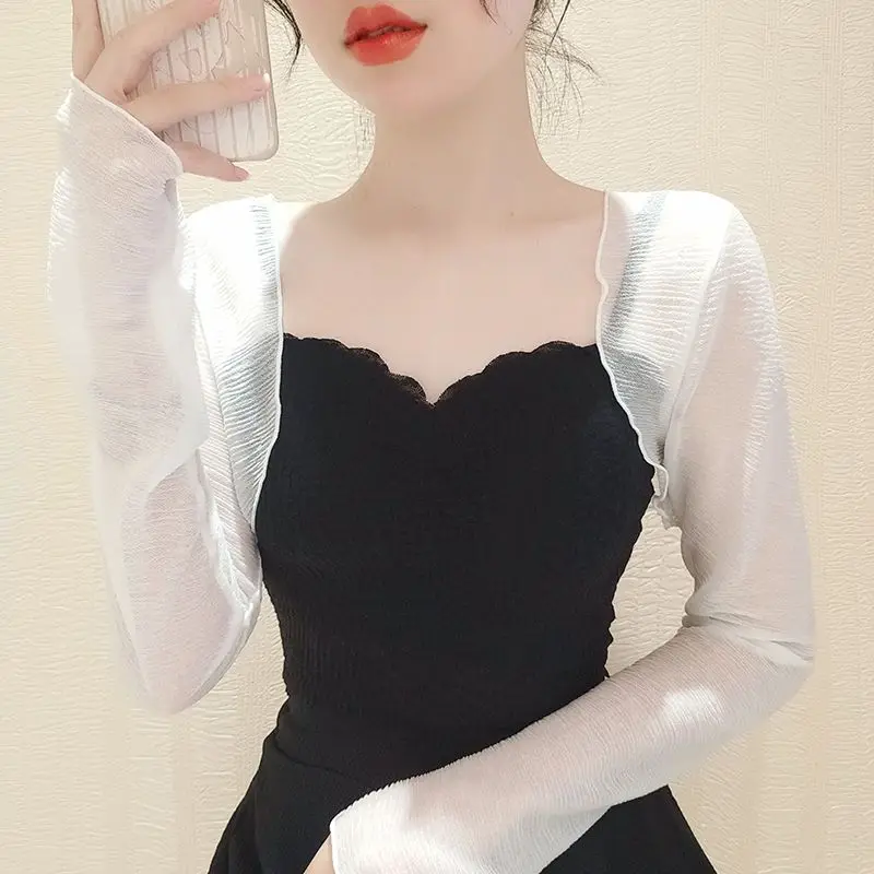 볼레로 여성용 긴팔 화이트 블랙 슈러그, 포멀 파티 원피스, 카파 마리아지 여름..