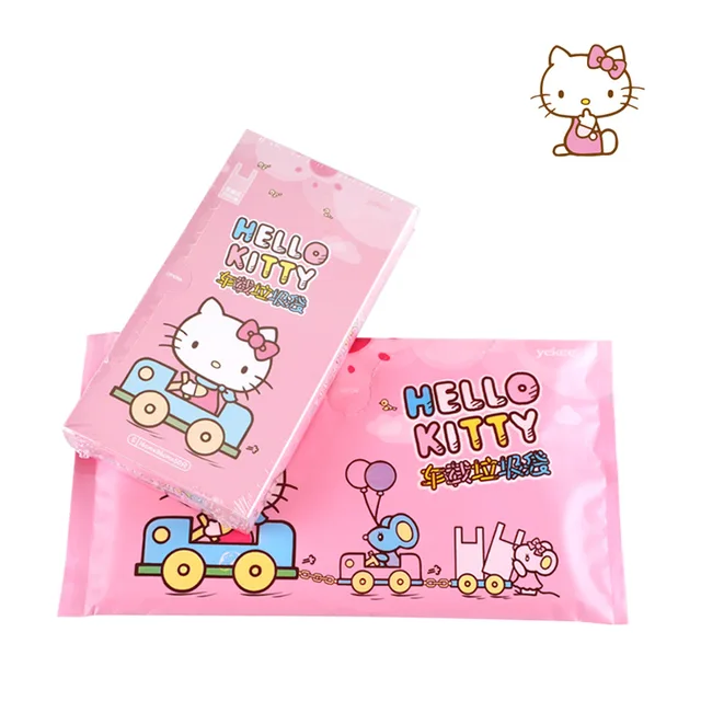 50Db Hello Cica Jármű Szemetes Táska Aranyos Anime Nyomtatott Átlátszó Műanyag Zacskó Nagy Kapacitású Hordozható Asztali Iroda Szeméttáska - Image 3