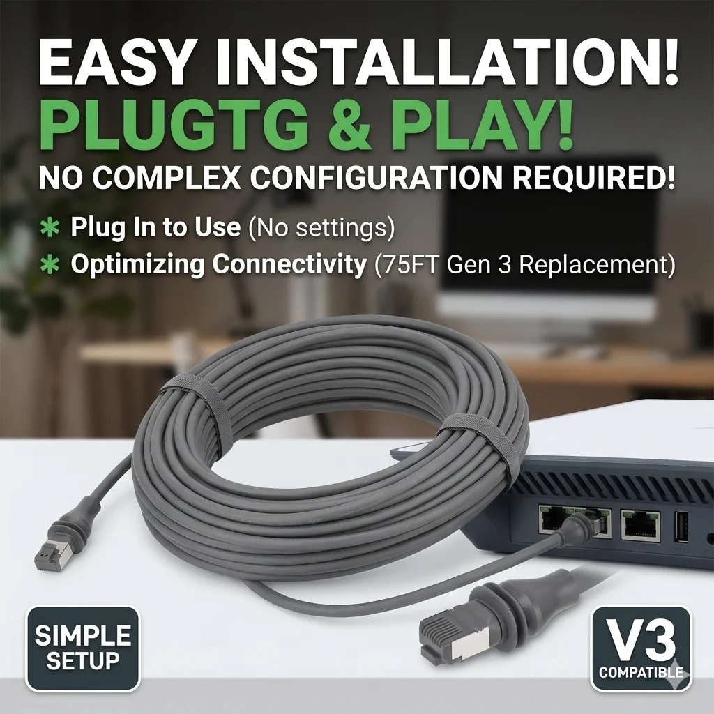 Cat6E Ethernet Cable for Starlink Satellite Internet