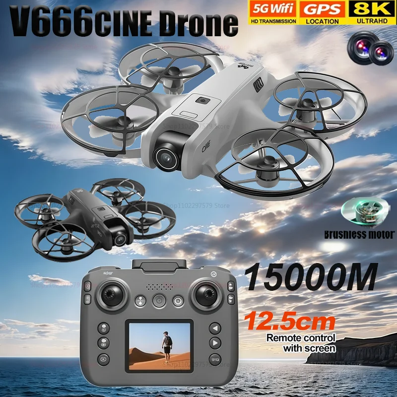 V666 Mini RC Drone 8K HD 4CH 6-Axis Headless Mode Drone with 360