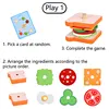 Montessori Pretend Food Matching Wooden Toys Simulation Hamburg DIY Colors Shape Matching Sensory Board Game Educational Toys 4