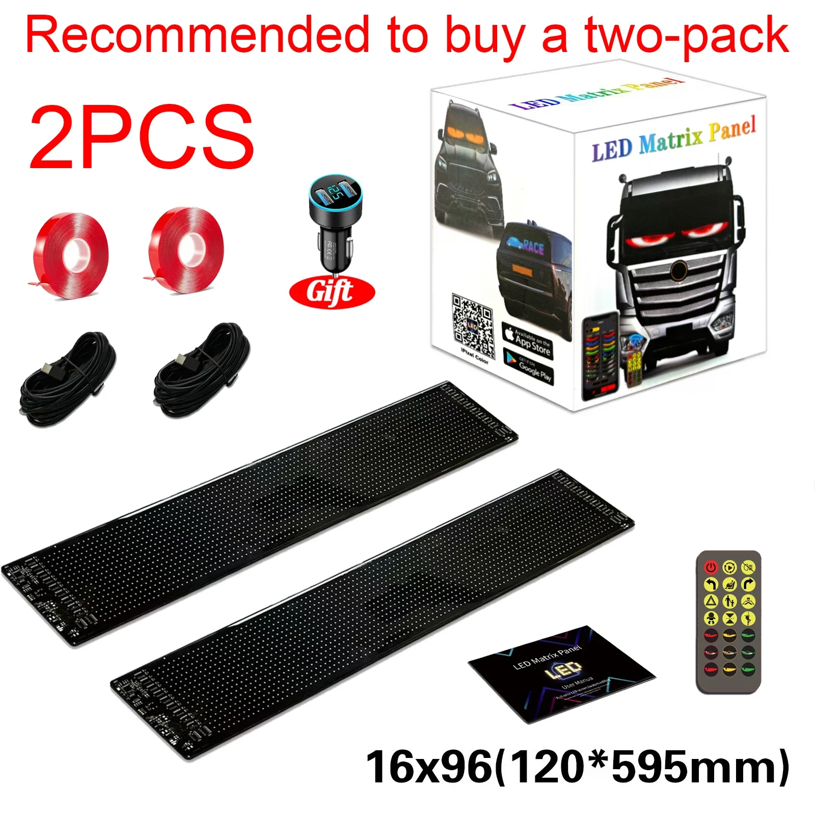 Demon Eyes Car LED Logo APP LED Matrix Pixel Panel Night Light DIY Programmable Flexible LED Display for Car Truck Accessorie