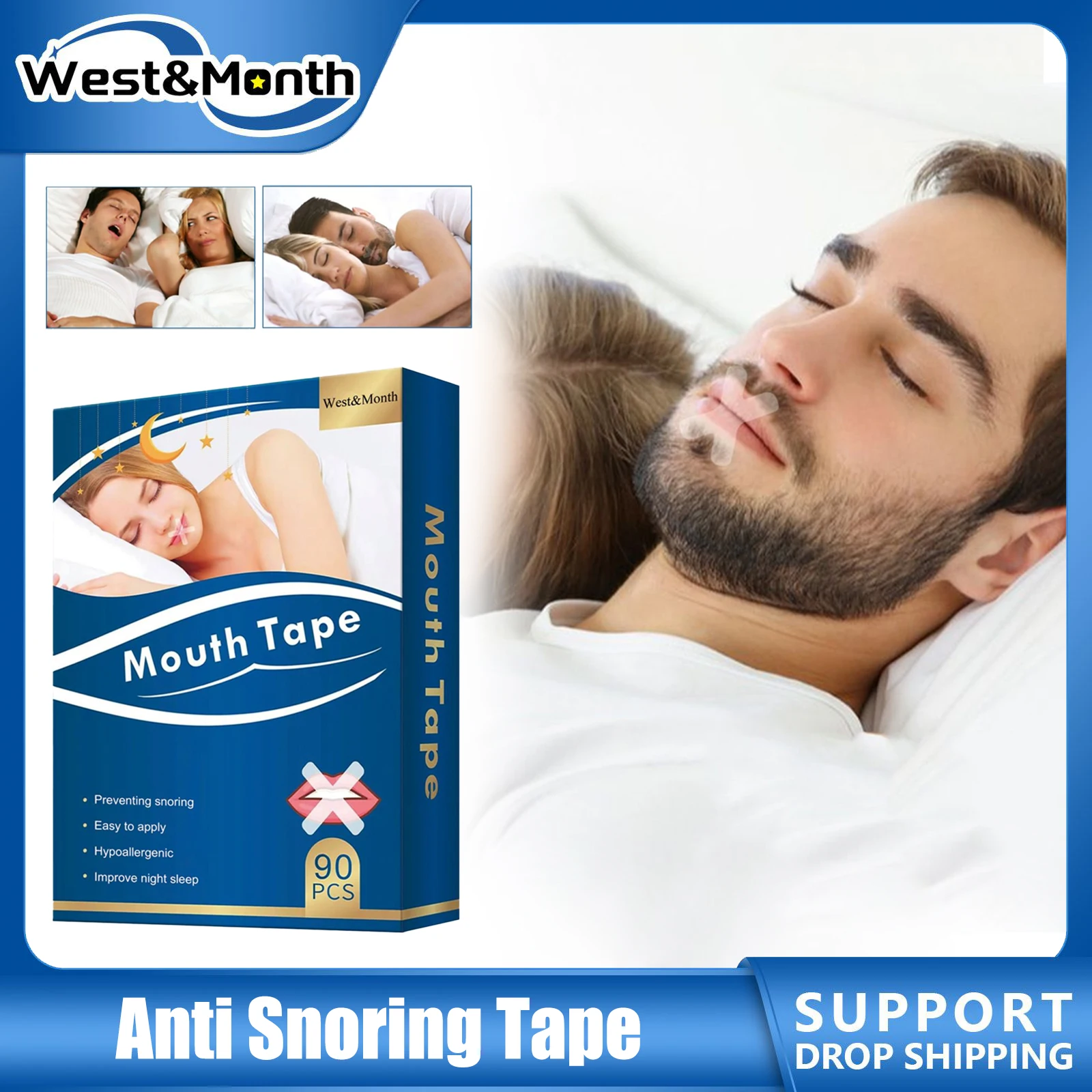 Anti Snoring Mouth Tape Through The Nose Effective Breathing Nighttime Sleeping Reduce Snore Health Care Relax Body Sleep Strip rely велосипедки спортивные nighttime