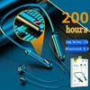 Stereo hanging neck wireless bluetooth headset magnetic suction with digital display large capacity half in-ear sports headset 1