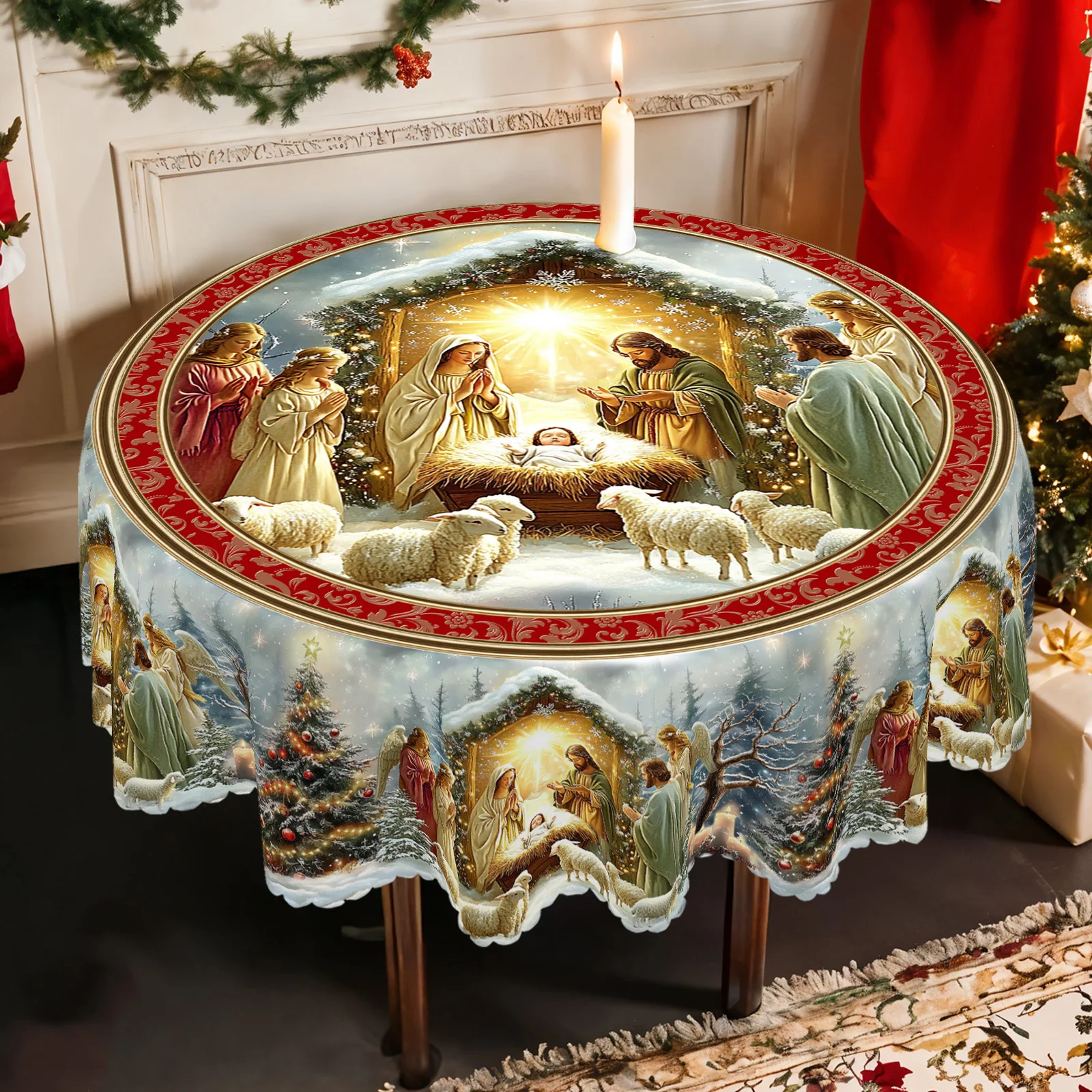 Christmas Nativity Tablecloth Set 6