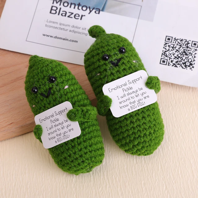 Knitted Emotional Support Pickle with Card 3