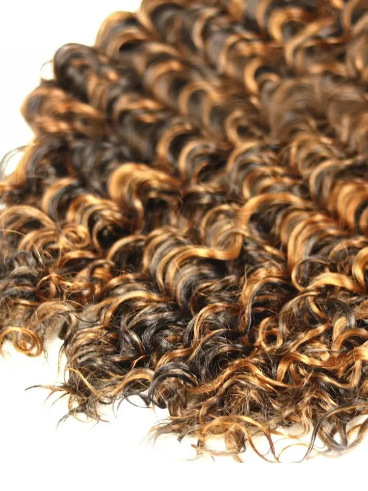 Water Wave Human Hair Bundles Highlight Ombre Honey Blonde Curly 3 4 Bundles 10A 12A 14A Virgin Double Weft Water Curly Bundles 2