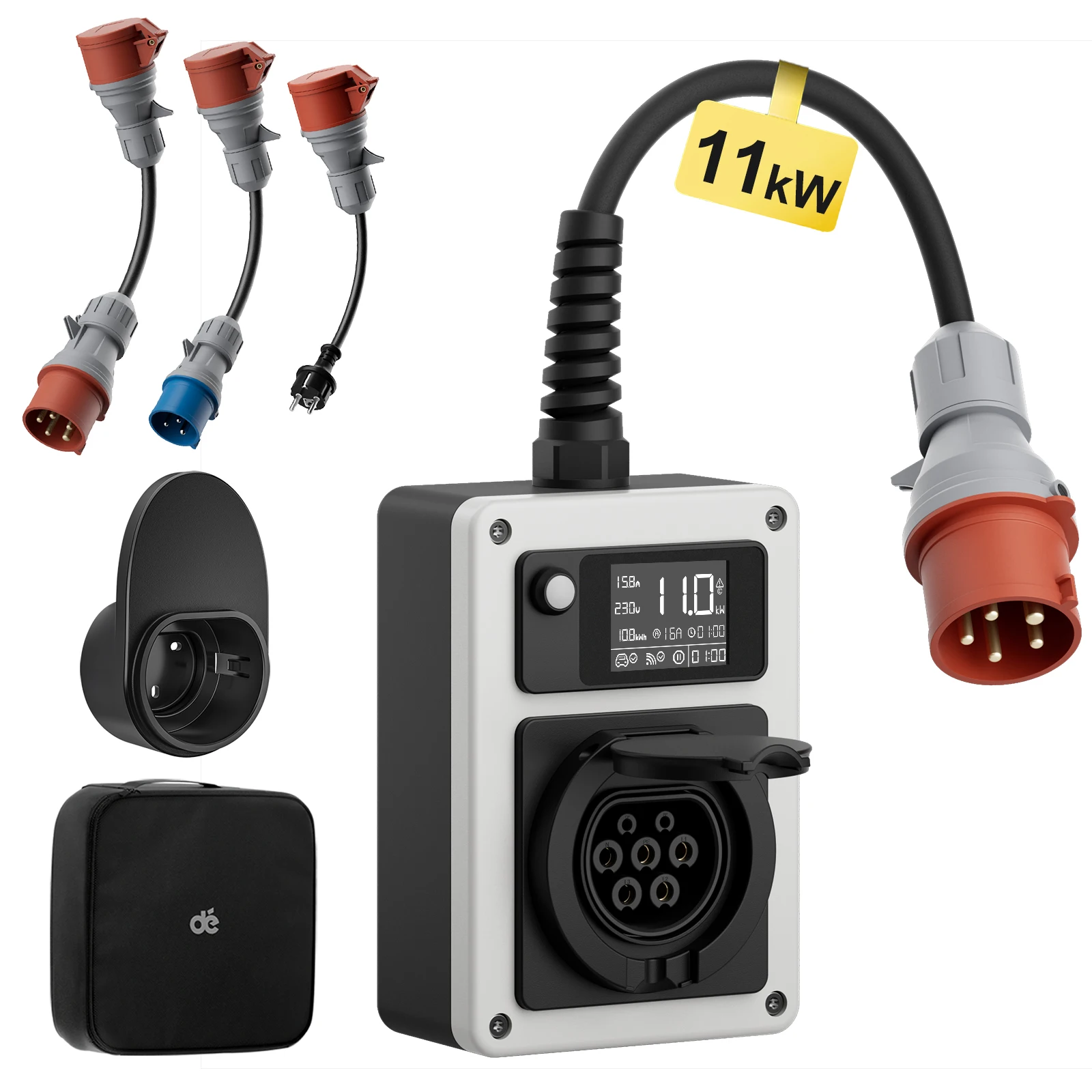 Cavo Ricarica Auto Elettrica Tipo 2 Schuko Wallbox Ricarica EV 11KW 16A Con App - Cavo 5M Tipo 2 A Spina CEE Trifase, IP65 Cavo Ricarica 11kw Tipo 2 - Foto 9