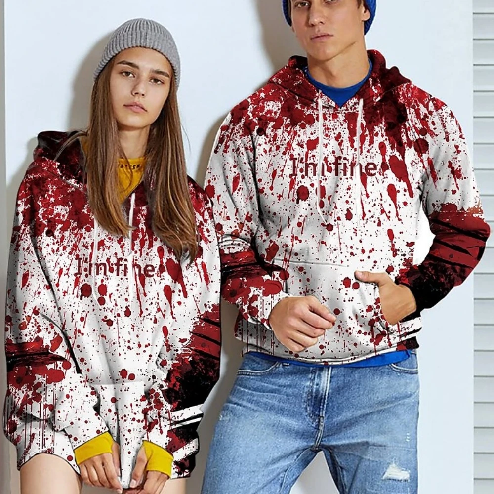 

Hoodies For Men 3d Letter Print Pattern Vintage Men And Women Couple Clothing Y2k Street Loose Oversized Casual Sweatshirt