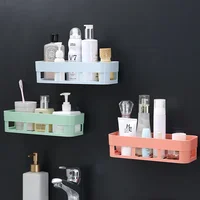 Bathroom Shelf Rack Toilet Adhesive Shampoo Gel Storage Basket Decoration Bathroom Corner Shower Shelf Organizer Accessories 2