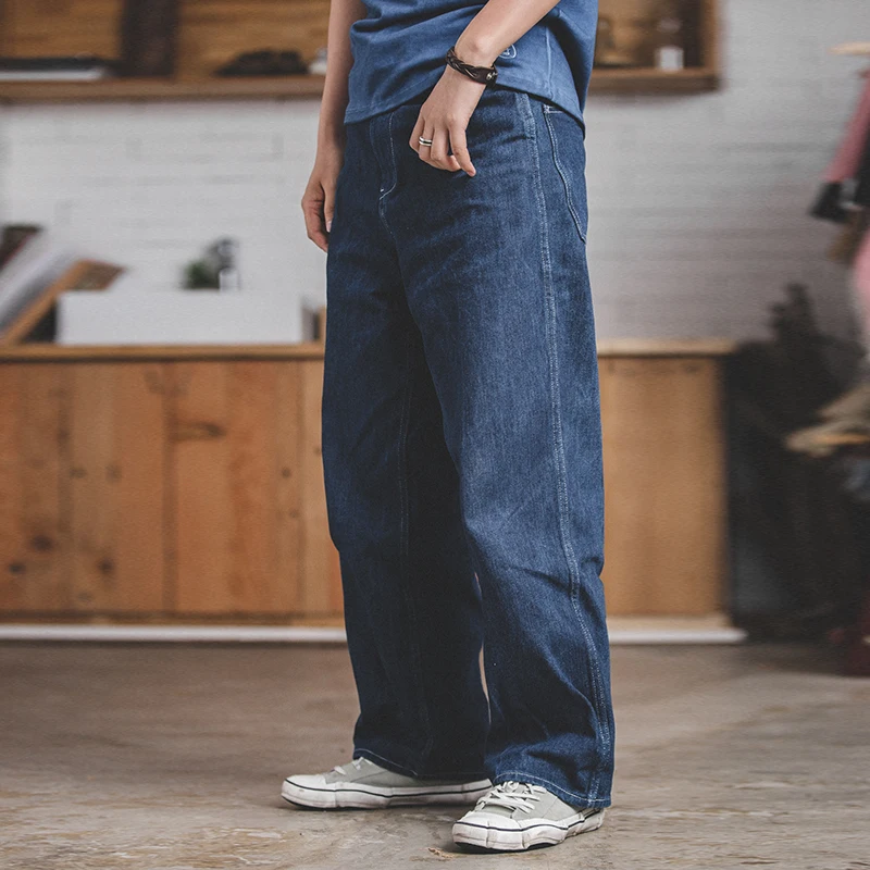 Maden Wide Leg Pants 11.5 Oz Dark Blue Jeans Oversize Pants