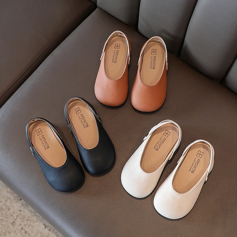 Girl Shoe Spring Autumn Cute Square Head Princess Shoe Shallow Soft Sole Anti Slip Leather Mary Jane