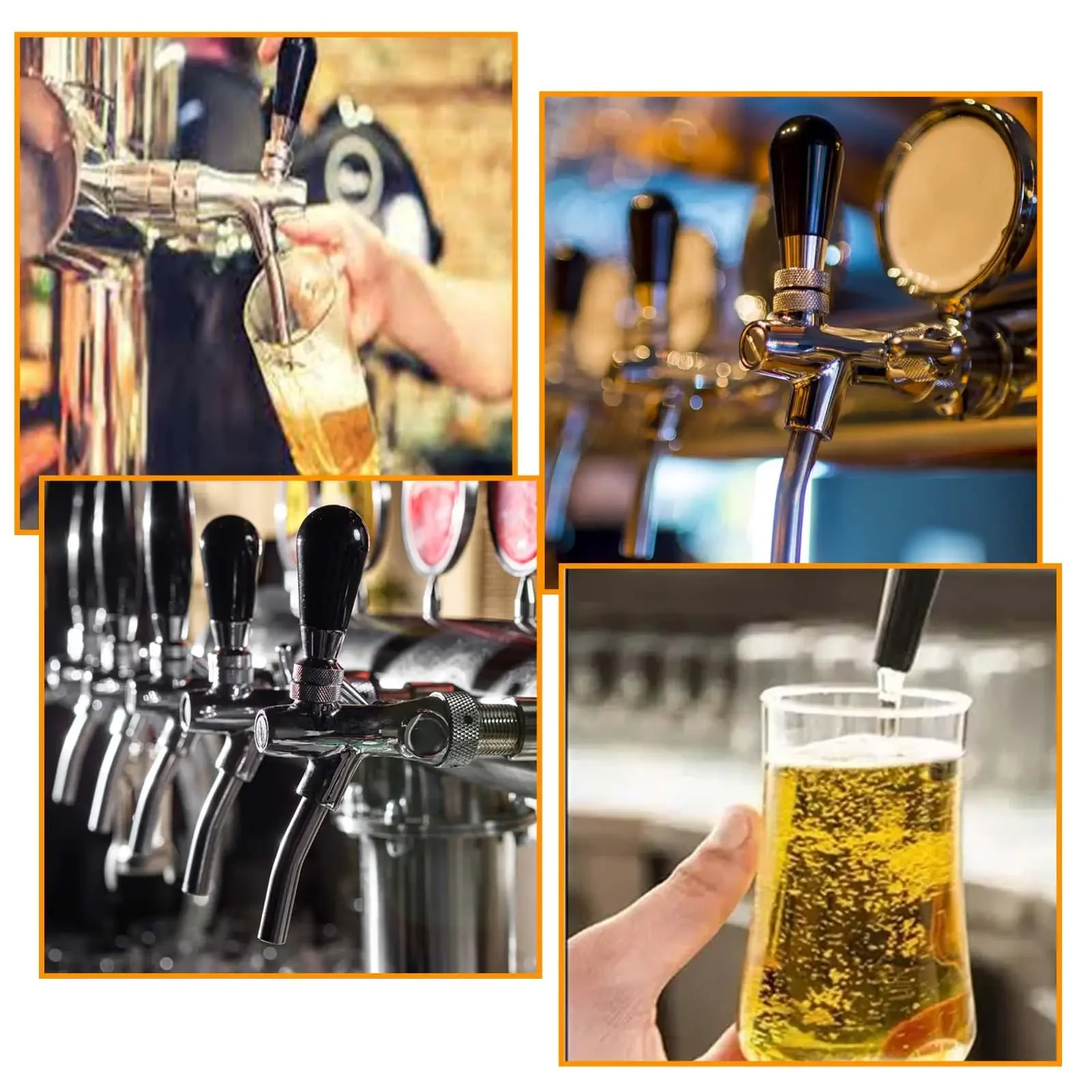 G5/8 Beer Faucet Adjustable Draft Beer Faucet Shank Chrome Plating Tap Flow Controller for Keg Stainless Steel Core Draft beer faucet