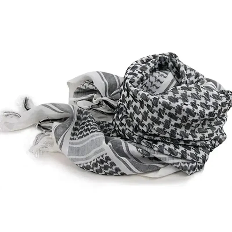 Square Scarf Arab Muslim Shawl Plaid Stripe Printed Outdoor Wind and Sand Neck Cover
