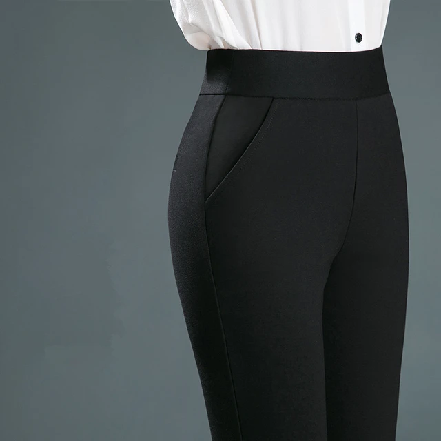 Spring and Autumn Womens Elastic Waist Trousers