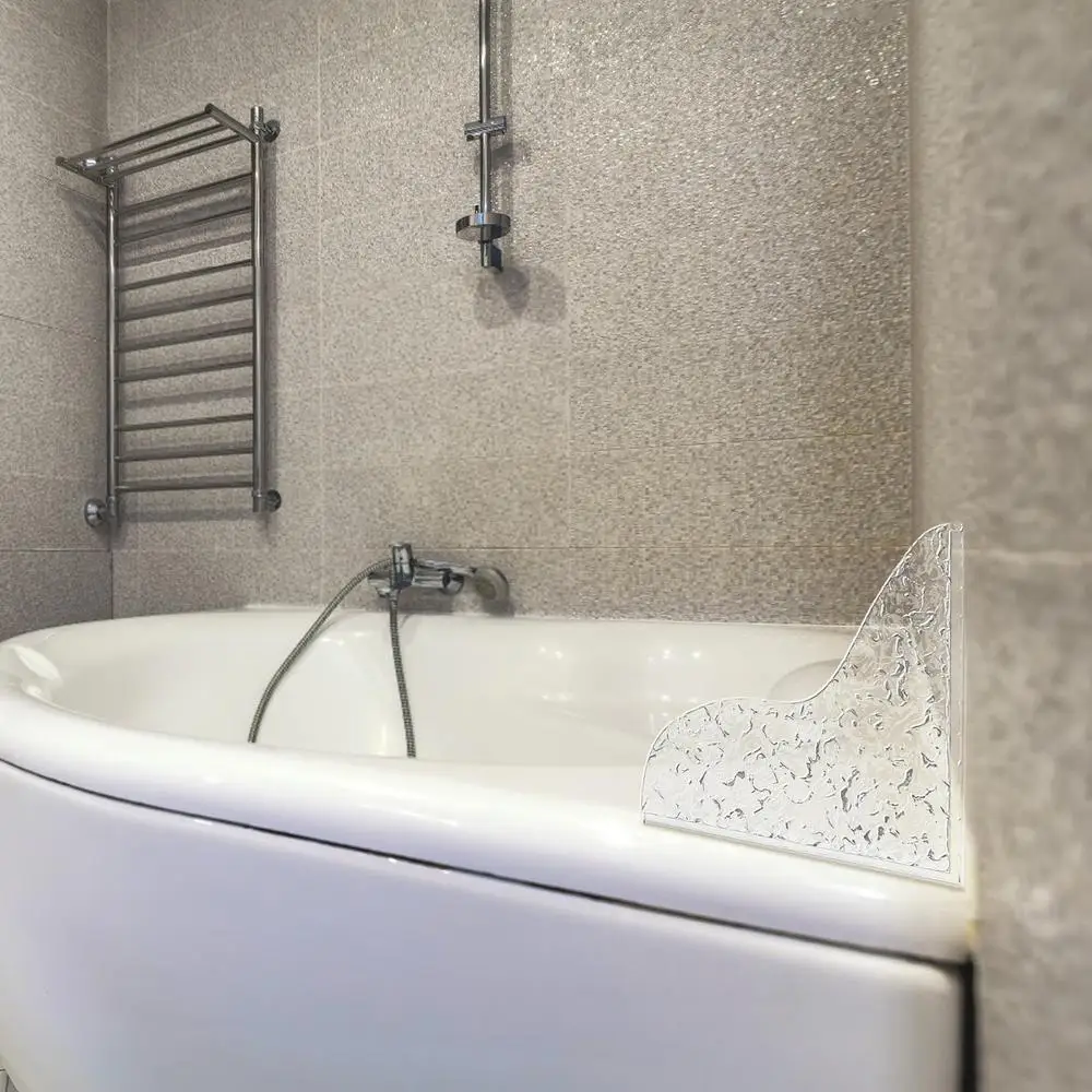 Description Picture 3 of itemGuard Shower Guards Bathtub Water Corner Bath Tub Shield Screen Acrylic Splashing Bathroom Door Curtain Clear Barrier Sink 2Pcs