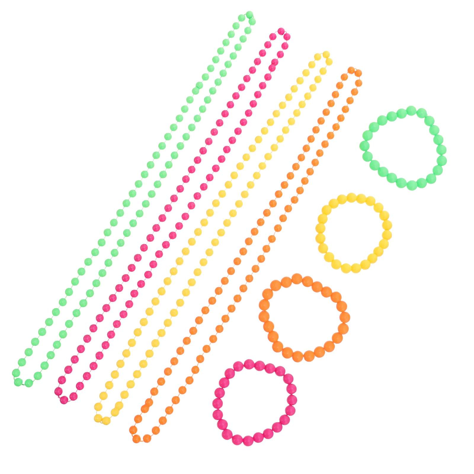 

1Set of Neon Bead Necklace Beaded Ball Chain Bracelet Party Dress Accessories