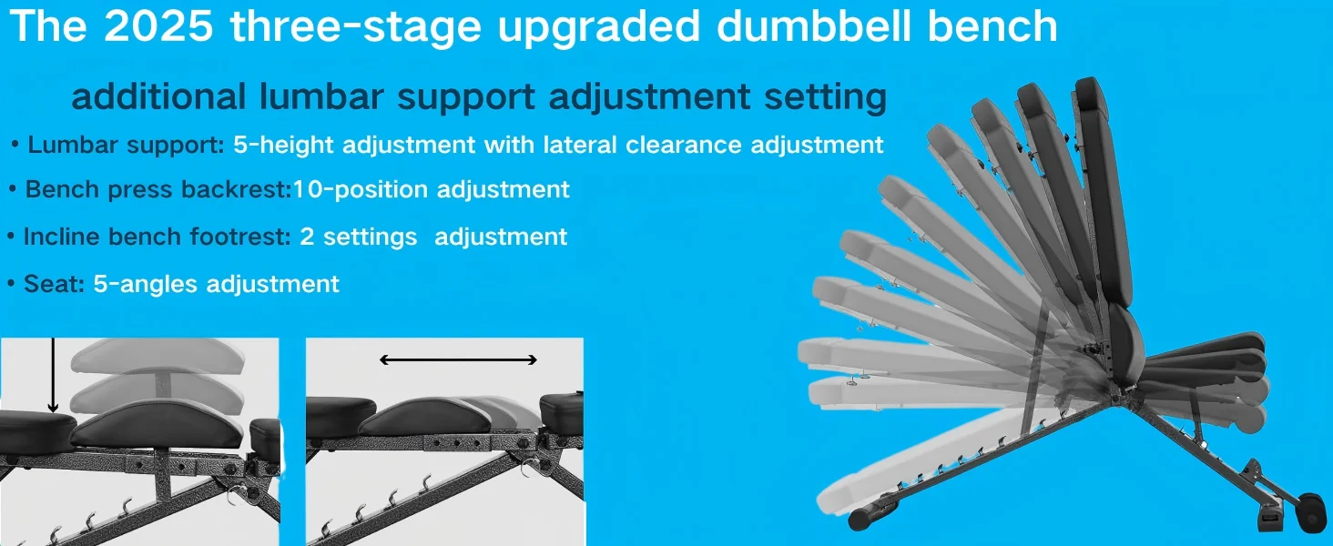 The 2025 three-stage upgraded workout bench
