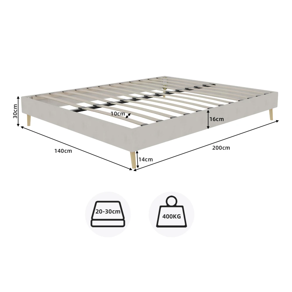 Modernes, minimalistisches, weiches Bett, multifunktionaler Low-Box-Bettrahmen mit weichem und bequemem Kopfteil, keine Gasstange, keine Matratze – Detail 31