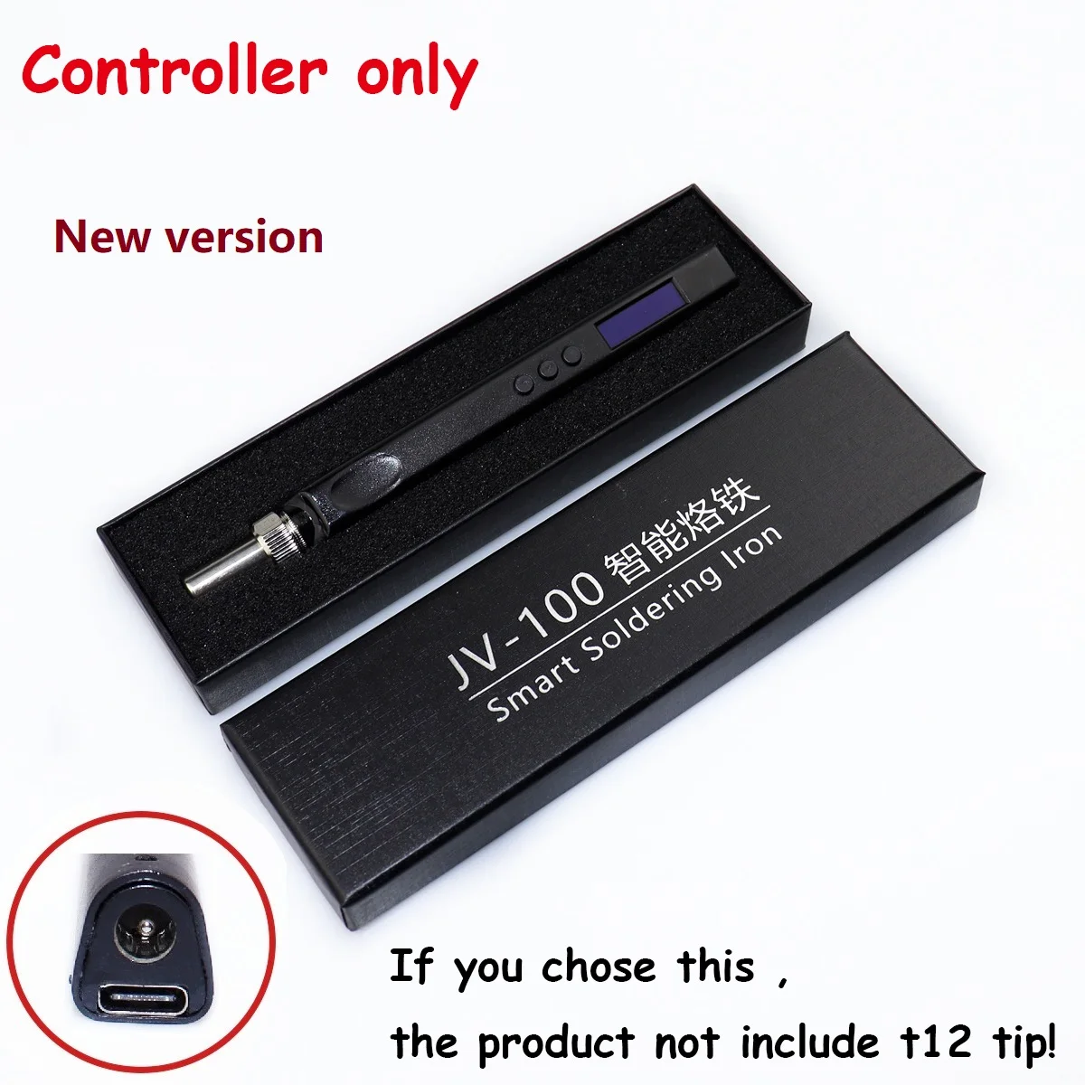 Portable Adjustable Temperature OLED Mini Electric Soldering Iron - 72W Soldering Station with BC2 Tip