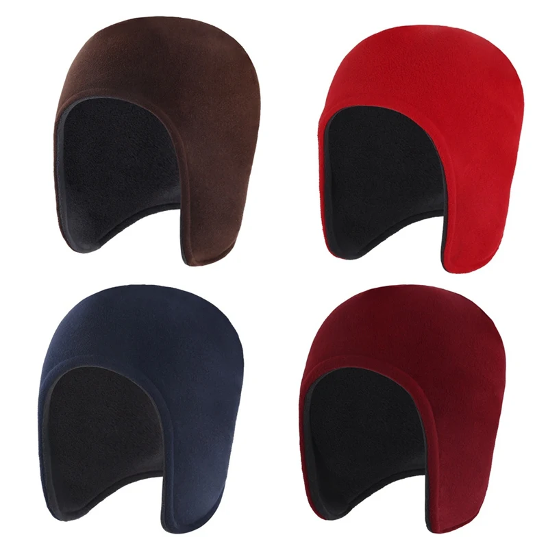 

Thickening Polar Fleece Solid Color Men Keep Warm Beanie Autumn Winter Outdoor Riding Unisex Earflaps Ski Cap