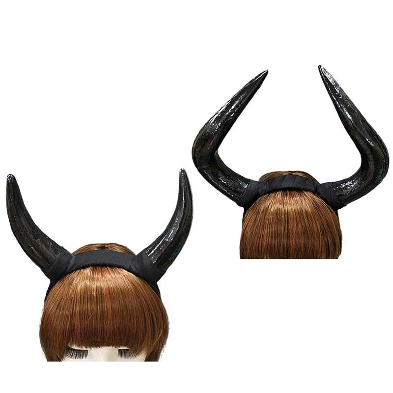 

Simulated Plastic Made Ox Horn Hoop Halloween Present Party Accessories