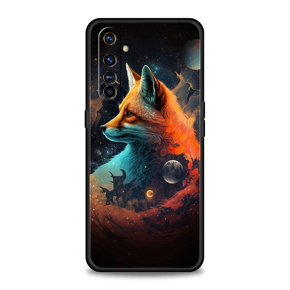 Tier der Fuchs Handy hülle für Realme 8 9 Pro plus 8i 9i 6 7 gt2 c21 c25 c3 c11 11 pro 5g plus stoß feste Silikonschalen-Capa-Tasche – Detail 3