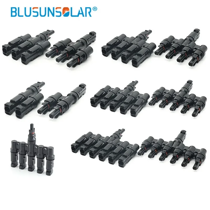 PV Connector Y Type Parallel Connection Solar Panel System Waterprrof Connector Branch One Pair Solar Cell Connect Plug T Type