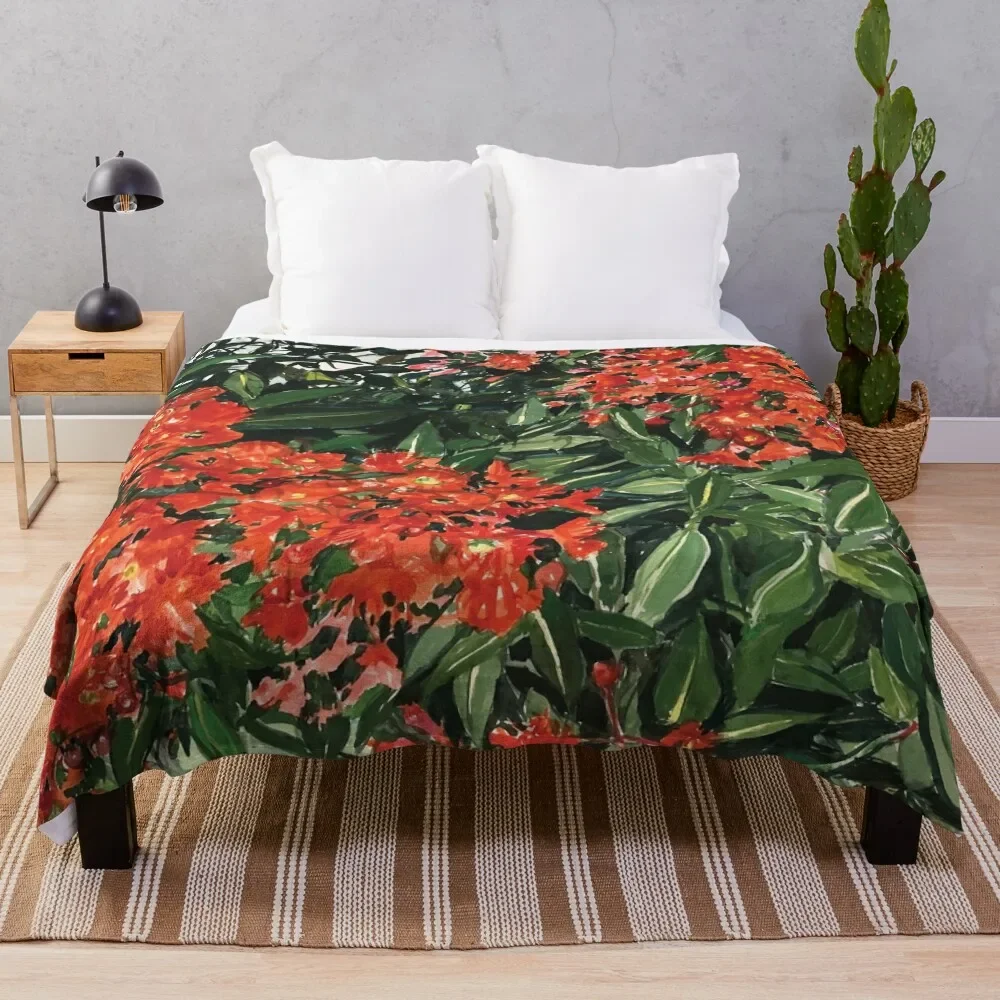 

Red Flowering Gum Throw Blanket sofa bed Bed covers Heavy Bed Blankets