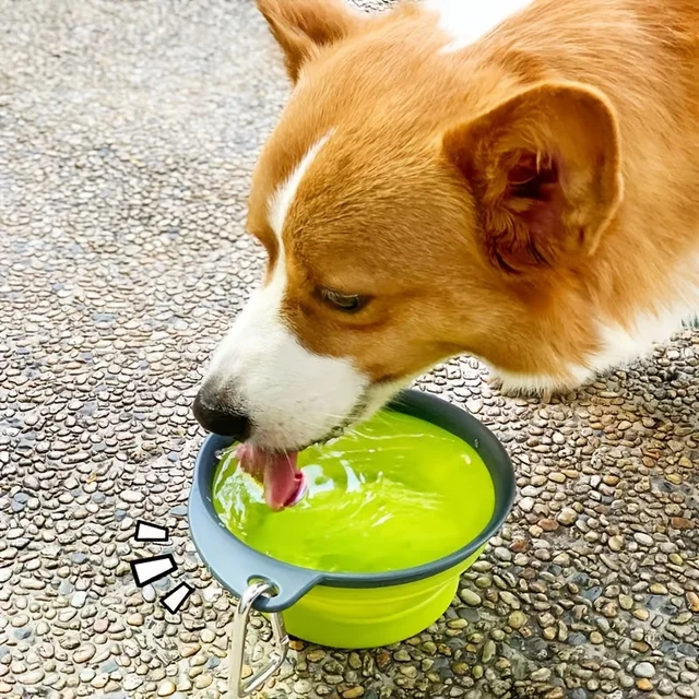 1/2PCS Portable Silicone Dog Bowl Cat Bowl with Climbing Buckle Outdoor Foldable Pet Bowl for Dogs And Cats 4