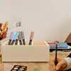 1PC Wooden Desk Pencil Storage Box 6-Grid Stationery Marker Pen Holder School Office Pen Stand Marker Pen Holder Pencil Display 4