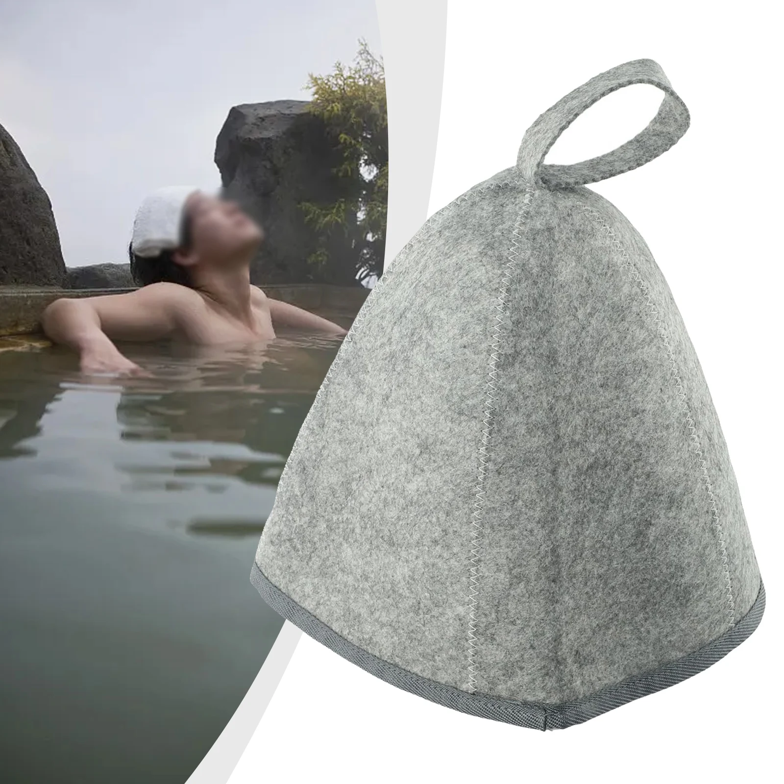 

1pcs Wool Felt Sauna Hat Hair Head Protection Anti Heat Spa Sauna Hat Cleaning Cap Keep Warm Sauna Hat Bathroom Accessories