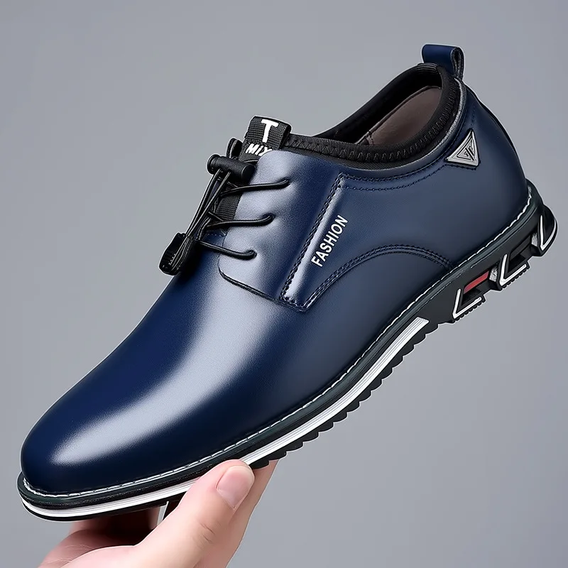 2023 New Men Dress Shoes Slip on  Leather Shoes for Men  Point Toe Business Casual Formal Shoes for Wedding Plus Size MPX102