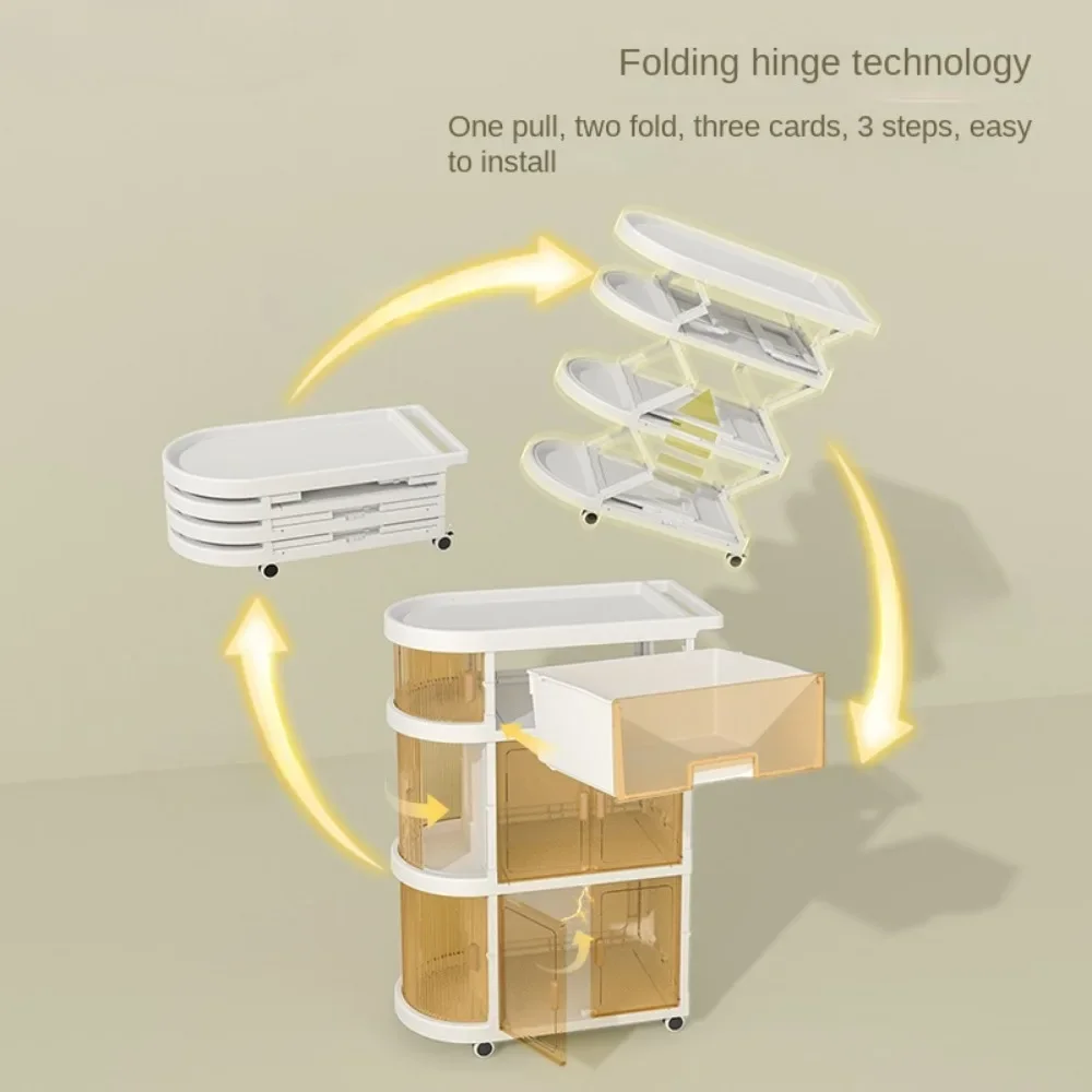 Baby Storage Rack Folding Trolley Snack Toys Sundries Organizer Multi-Layer Trolley Stroller Storage Holders Racks Baby Supplies