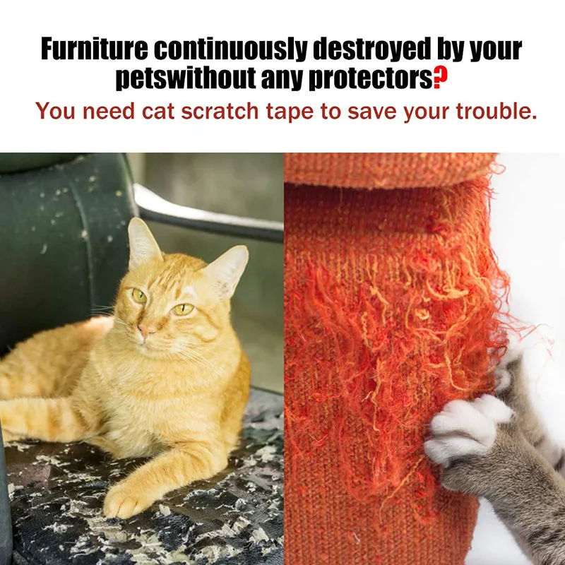 Anti-Scratch Cat Training Tape Easy Installation Cat Training Tape for Holding Your Rugs Furniture in Place