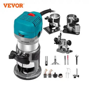 VEVOR Wood Router Wood Trimmer Machine Electric Hand Trimmer 30000RPM Power Carpentry Tool Woodworking Trimming Grooving Carving