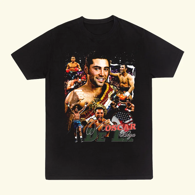 Maglietta Da Boxe Oscar De La Hoya Cotone Nero Tutte Le Taglie Da S A 5Xl V919 Maniche Lunghe O Corte