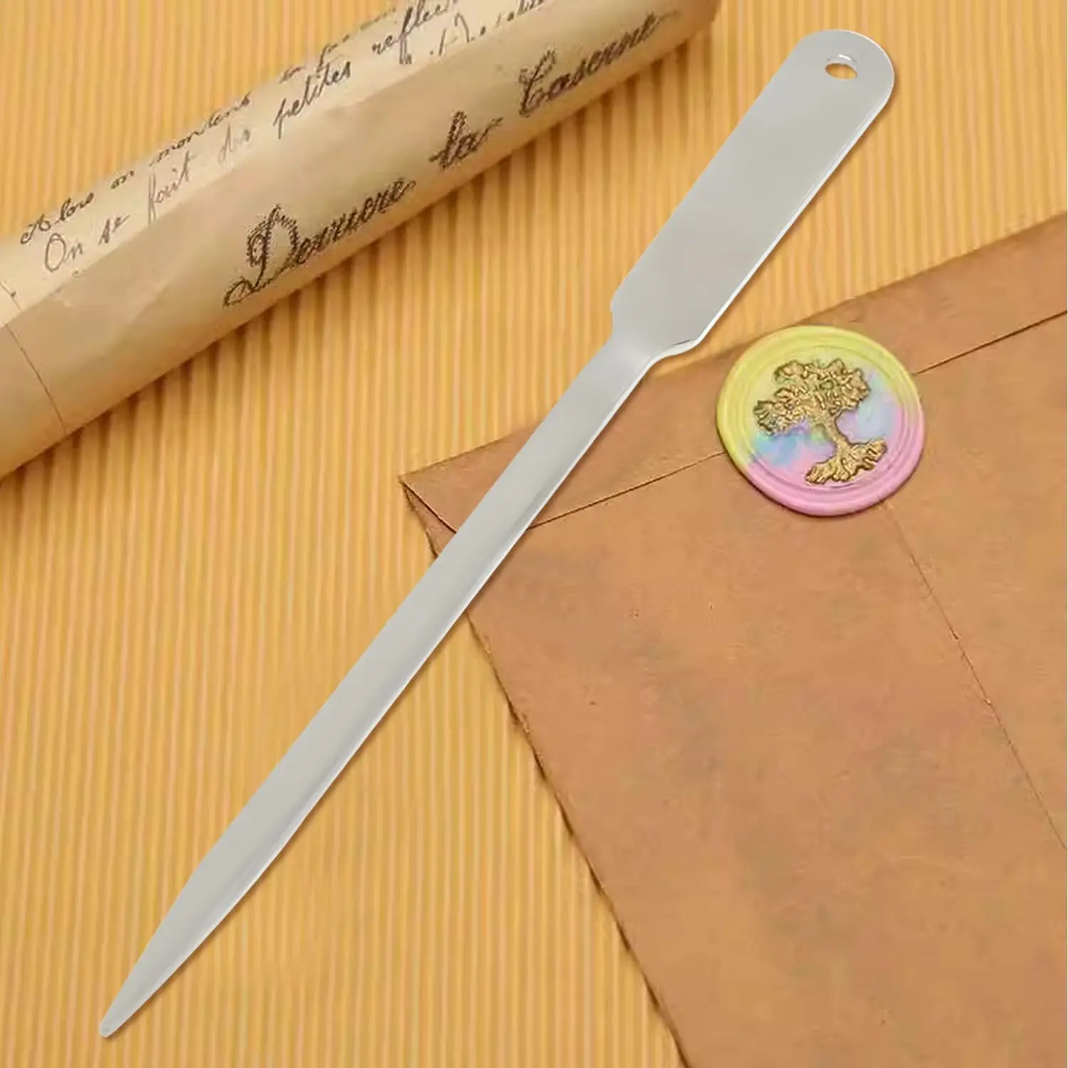 1/3Pcs 스테인레스 스틸 편지 오프너 봉투 슬리터 종이 칼 사무실 학교 홈 메일 오프닝 도구 내구성 문구 선물