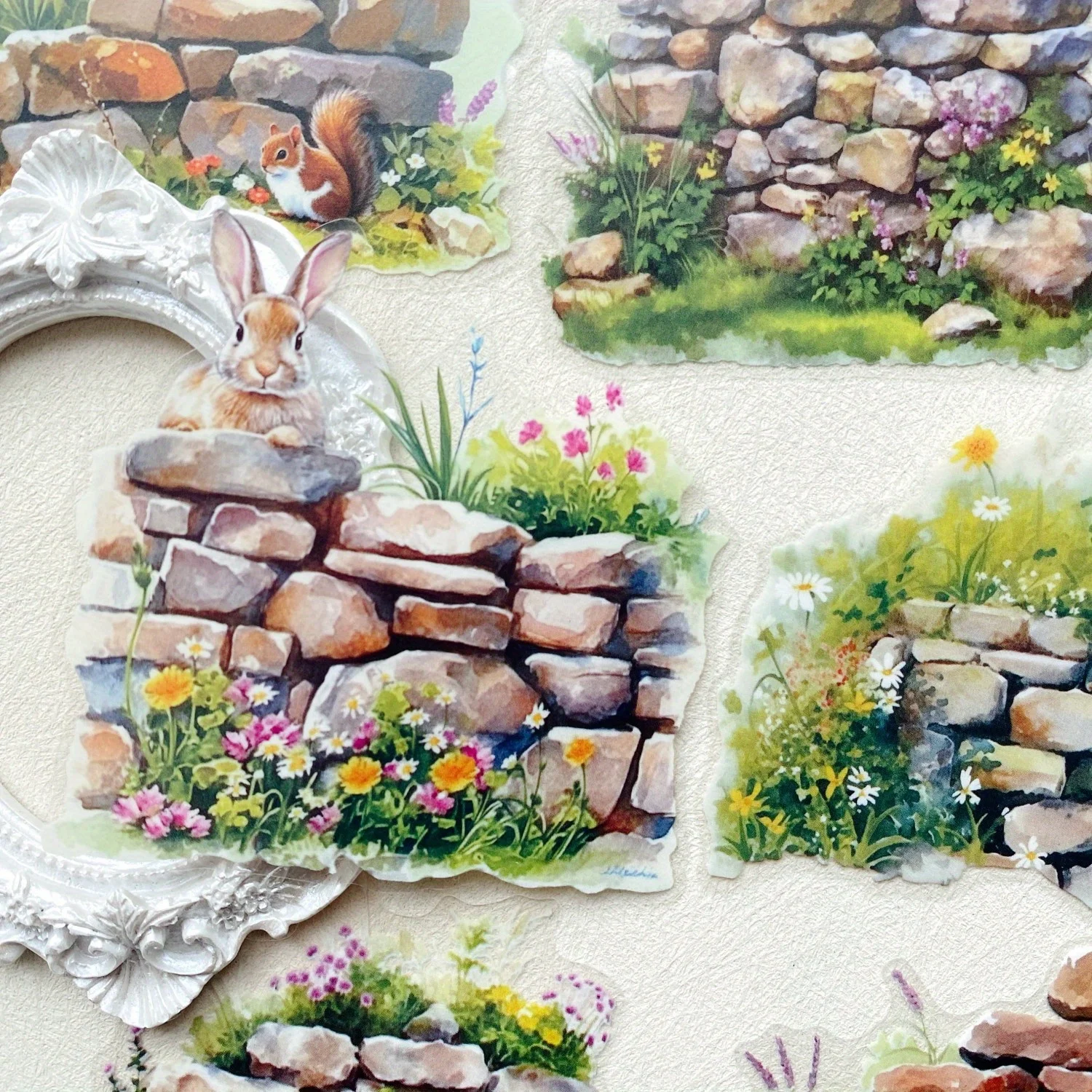 10pcs 식물 꽃 스티커 애완 동물 재료 정크 저널 핸드 계정 DIY 장식 스크랩북 사진 앨범 공예