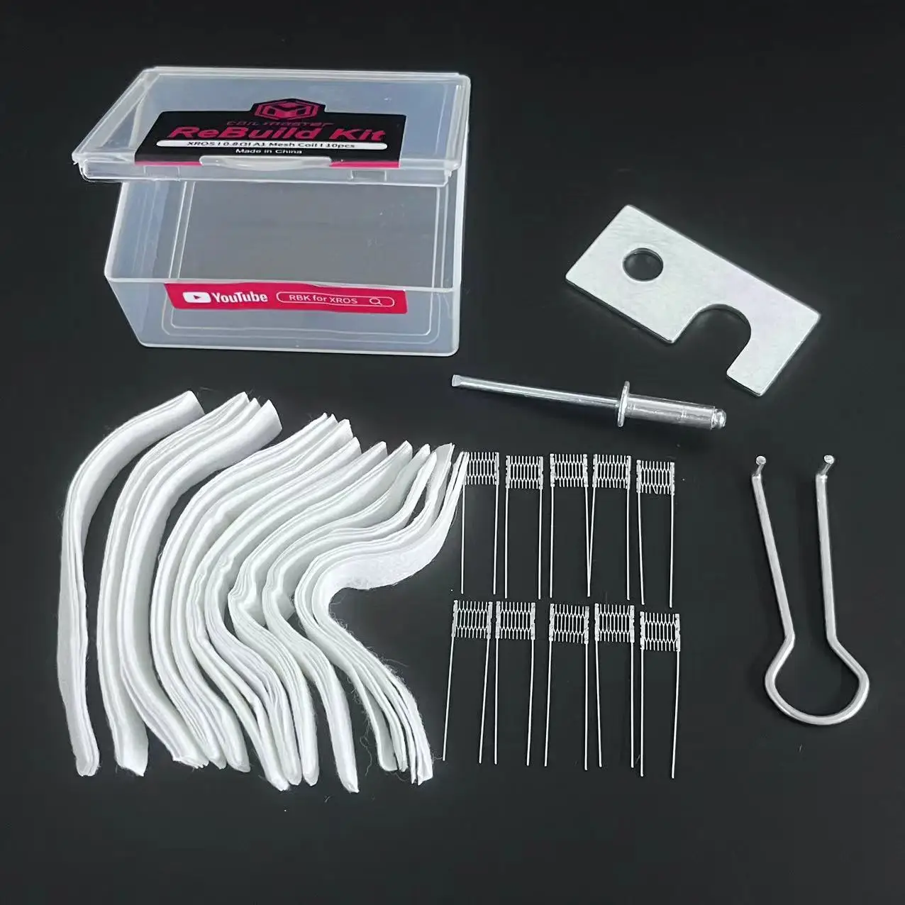 프리미엄 XROS RBK 스티커 도구 저항 메쉬 와이어, XROS 리빌드 키트용 코튼 4mm, 2mm 로드 포함, 1.2, 1.0, 0.8OHM